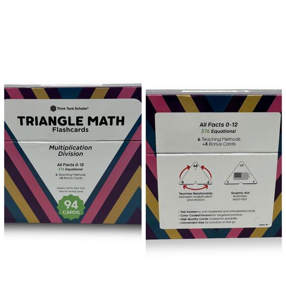 Flash Cards Math Skills Practice Test Prep Subtraction Division Multiplication - Picture 4 of 5